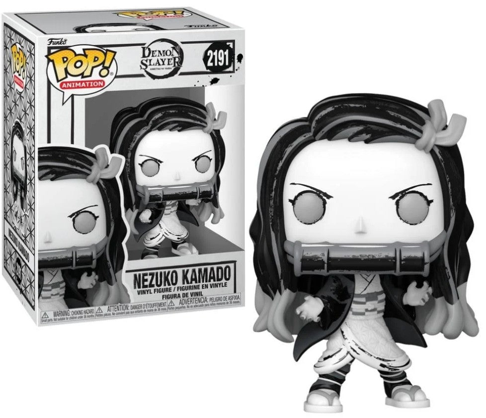 demon slayer - nezuko (black and white) 9cm - funko pop! 2191