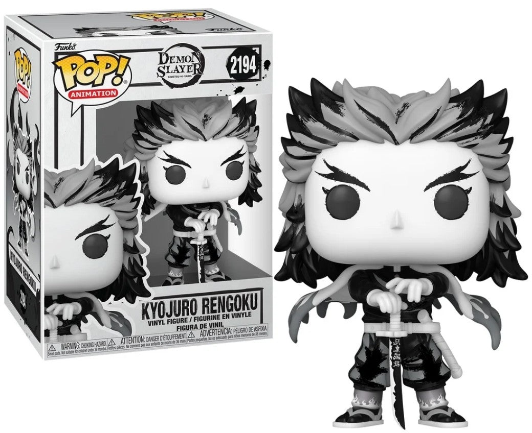 demon slayer - rengoku (black and white) 9cm - funko pop! 2194