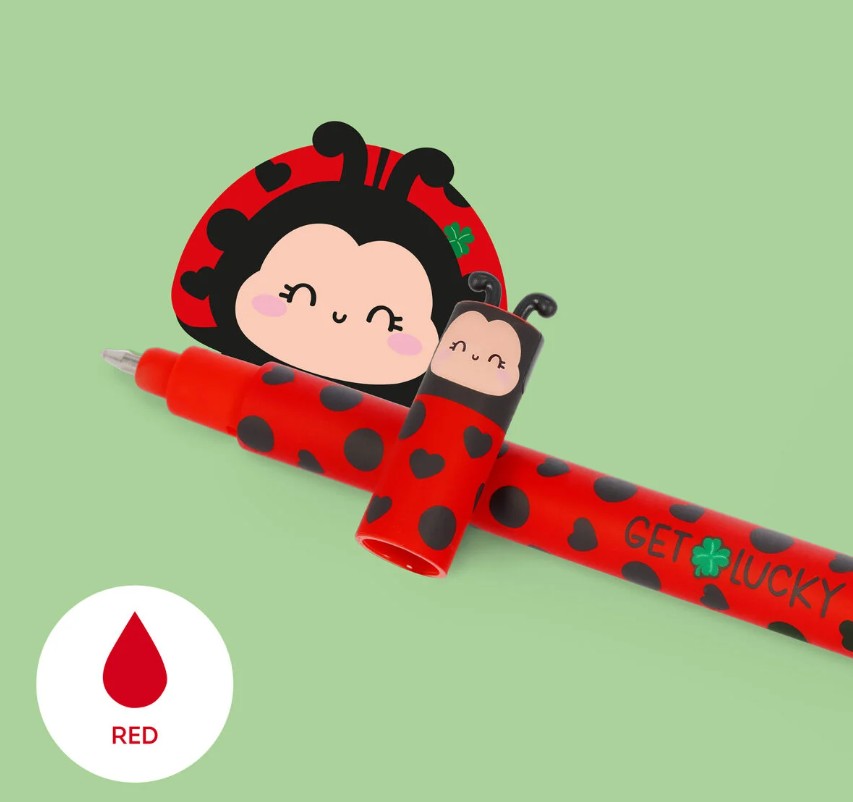 penna gel cancellabile - ladybug