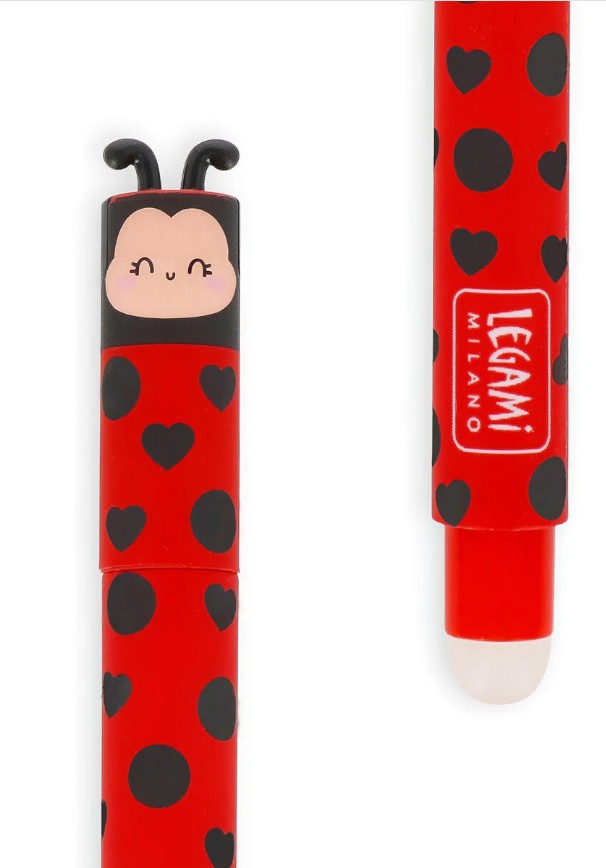 penna gel cancellabile - ladybug