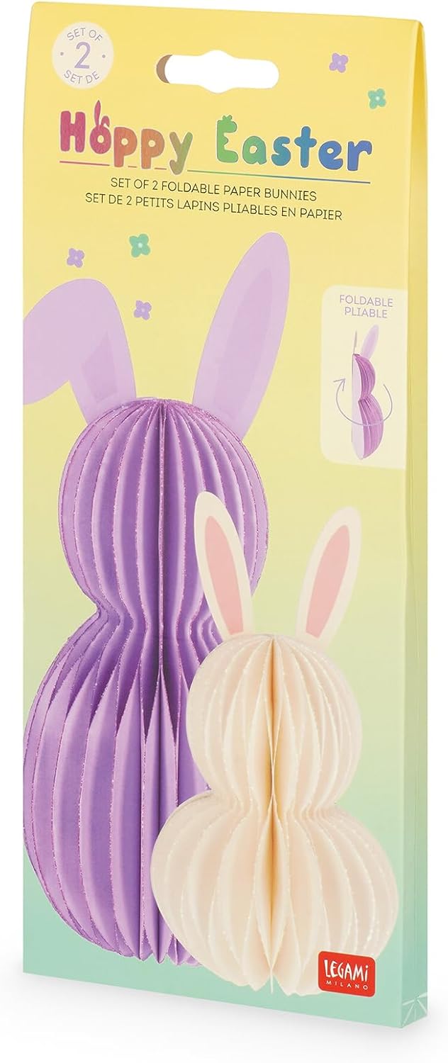 set due coniglietti pieghevoli in carta - hoppy easter
