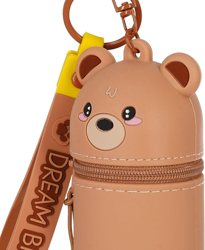 mini kawaii - portamonete con portachiavi - teddy bear