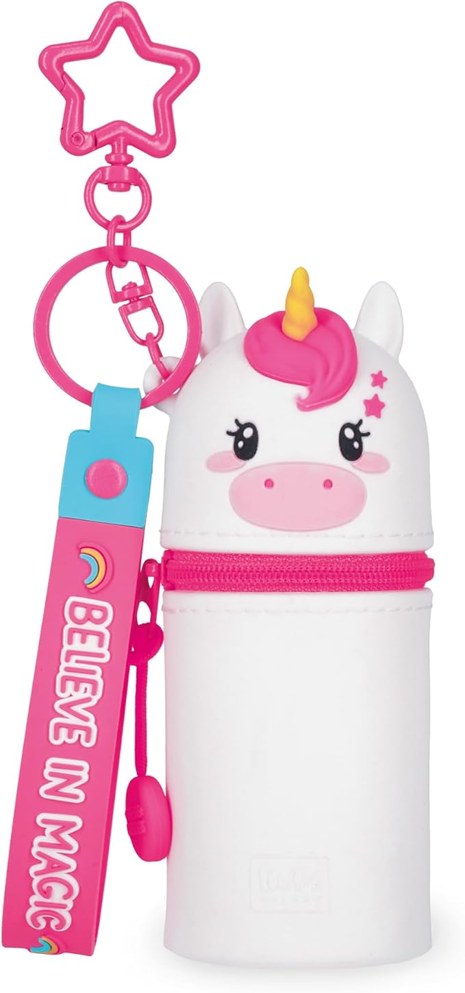 mini kawaii - portamonete con portachiavi - unicorno