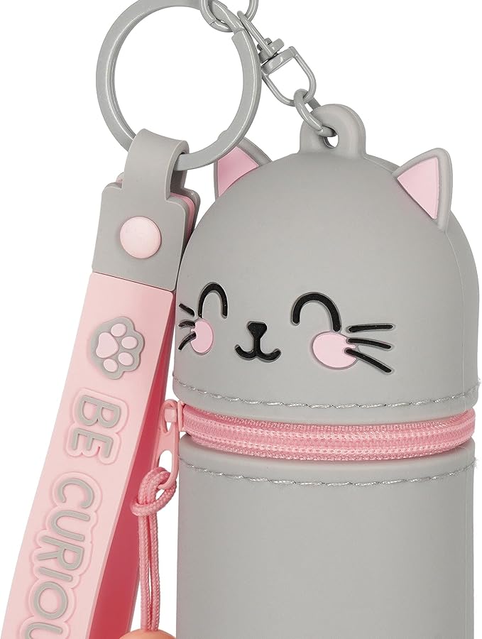 mini kawaii - portamonete con portachiavi - kitty