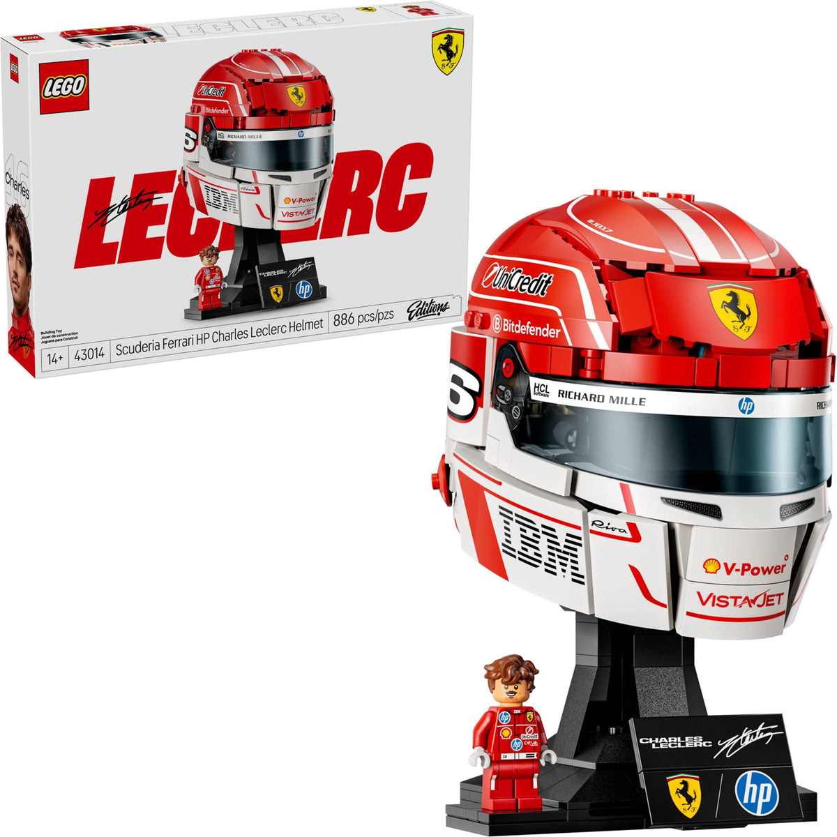 Lego Editions 43014 casco di charles leclerc scuderia ferrari hp