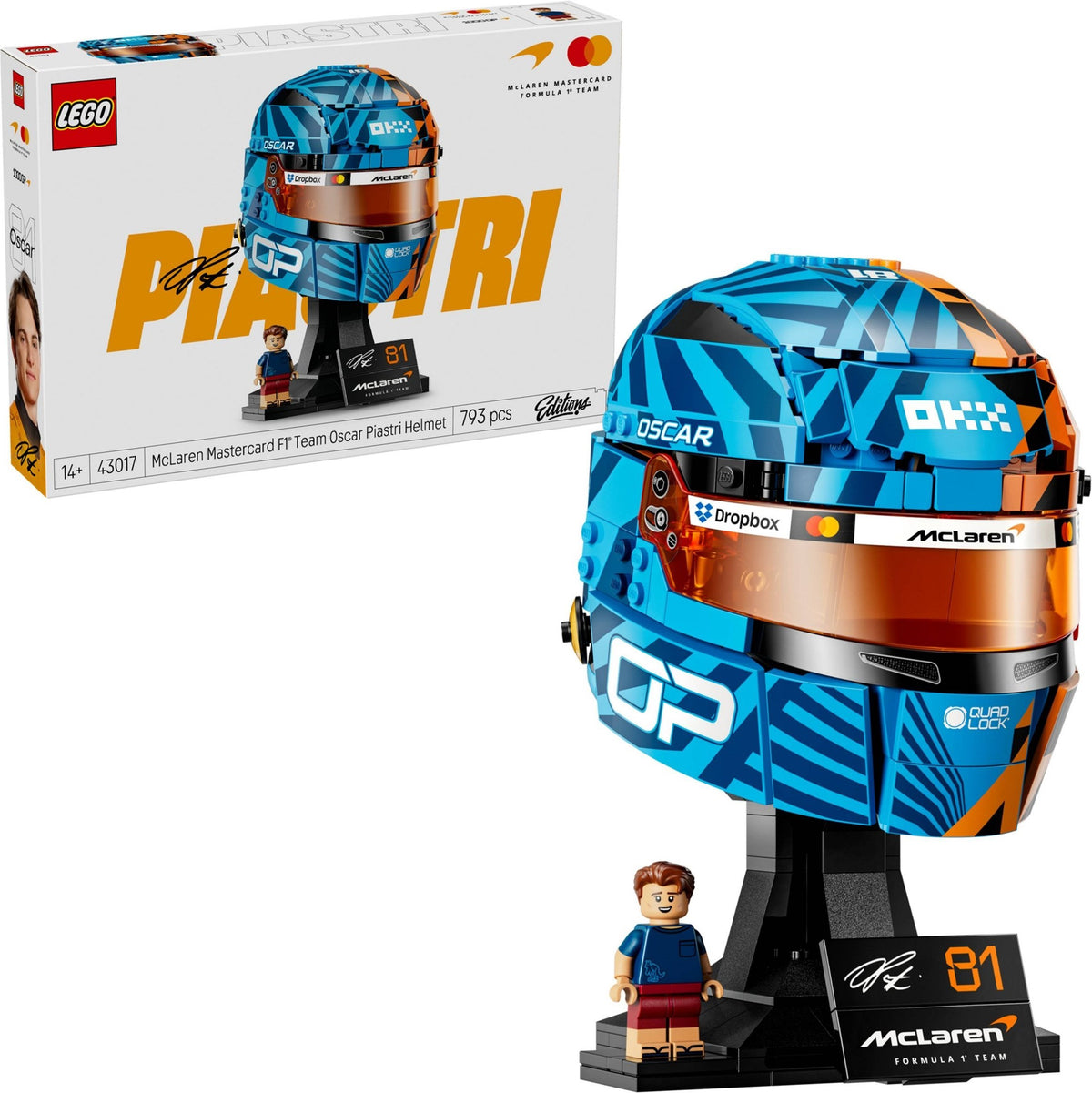 Lego Editions 43017 casco oscar piastri scuderia mclaren mastercard