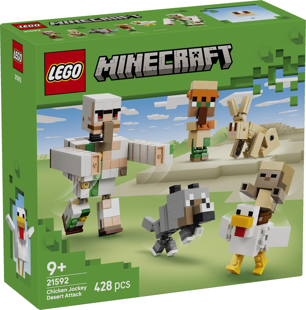 LEGO Minecraft 21592 attacco nel deserto del fantino di polli