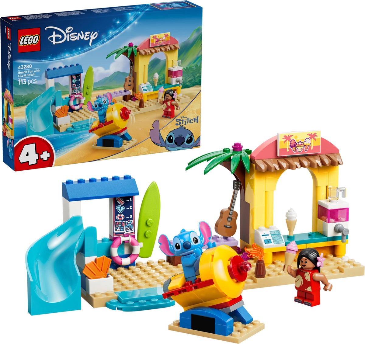 LEGO Disney Classic 43280 divertimento in spiaggia con lilo e stitch