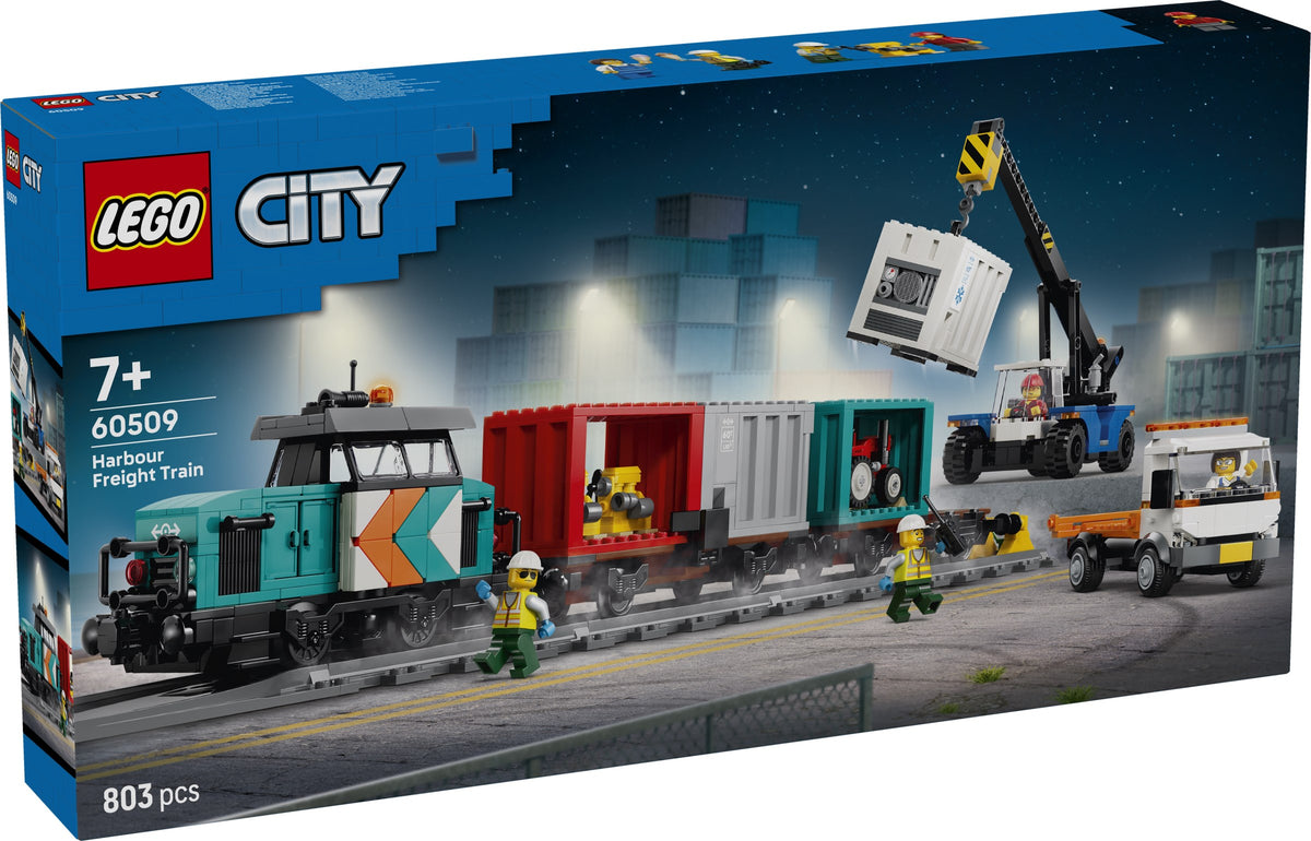 LEGO City 60509 treno merci portuale con gru e camion