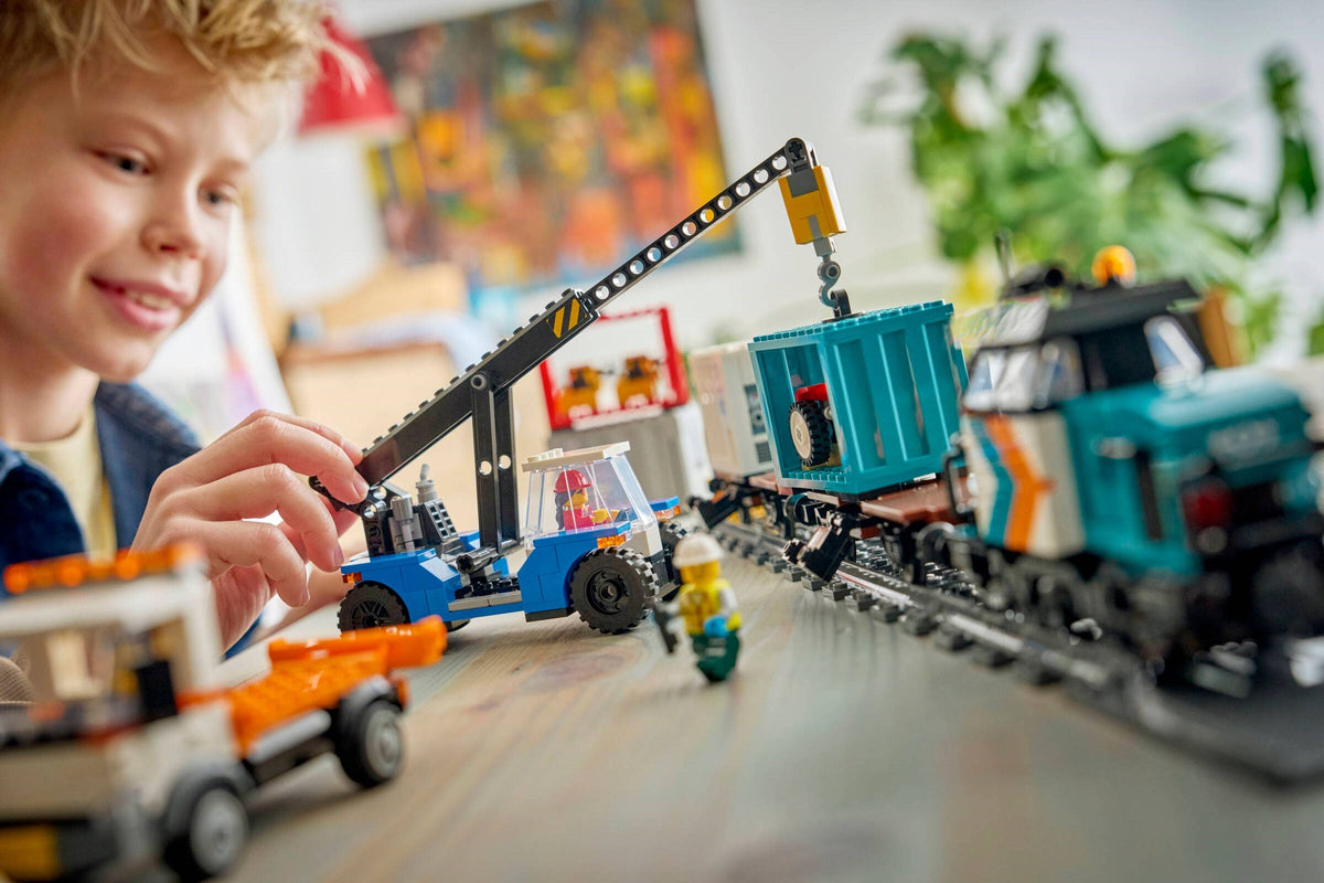 LEGO City 60509 treno merci portuale con gru e camion