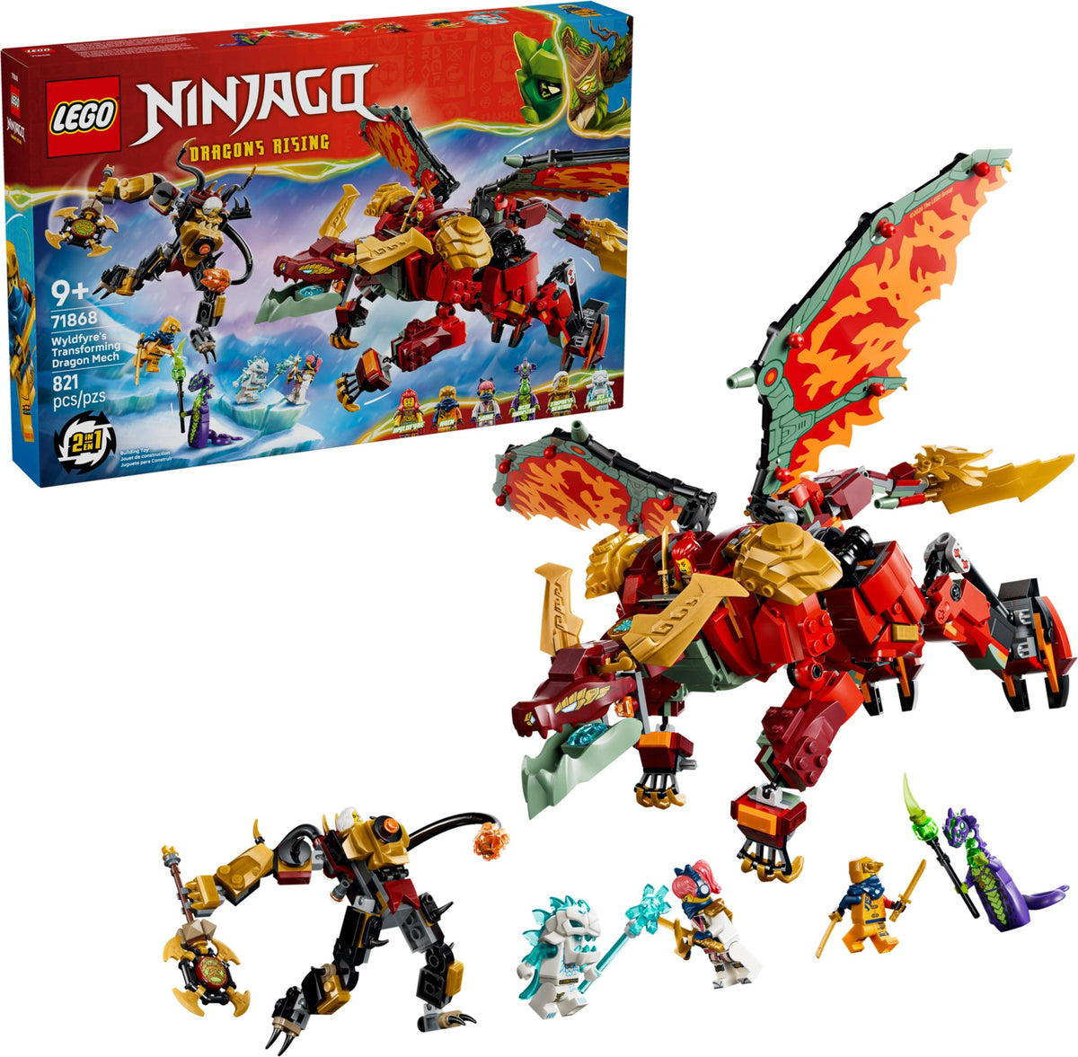 LEGO Ninjago 71868 mech drago mutaforma di wyldfyre