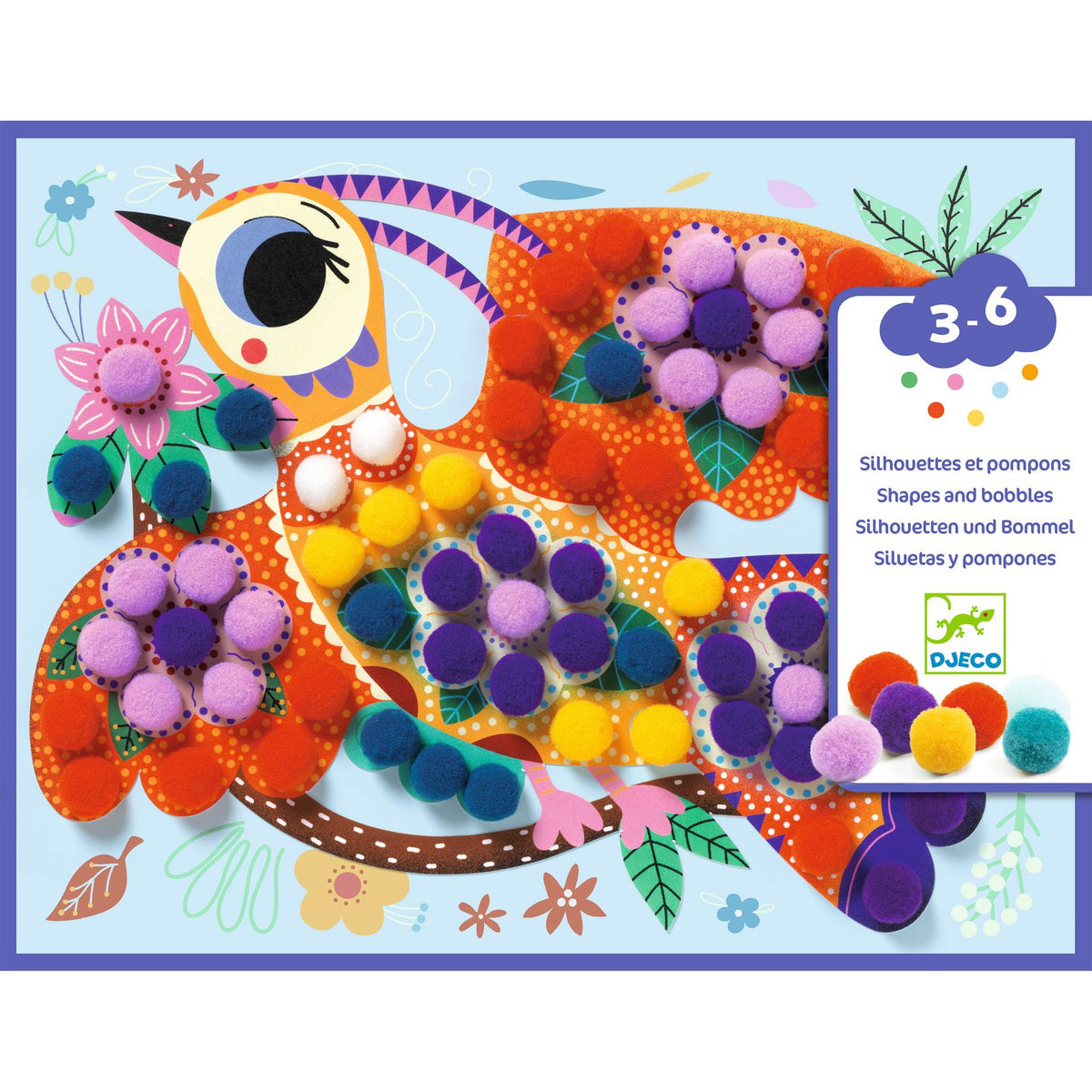 quadri collage con pompon - soft birds