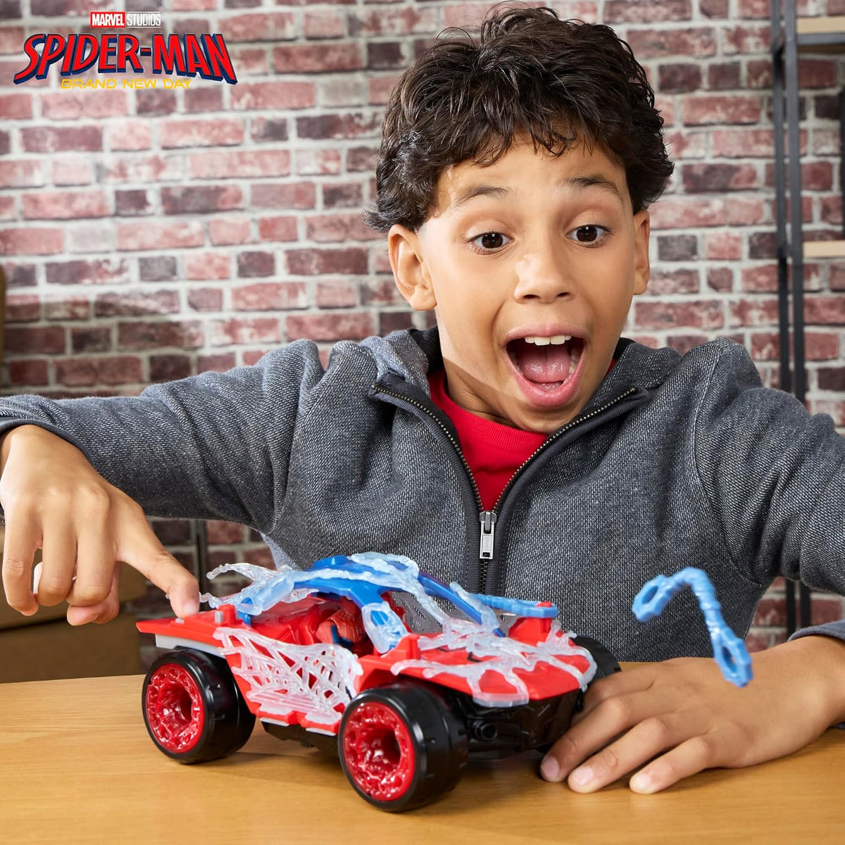 spider man - brand new day - action figure con buggy con spararagnatele