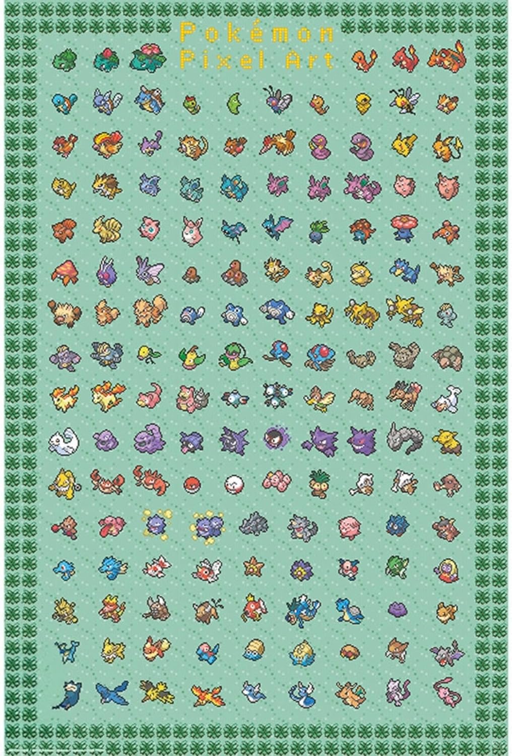 pokemon - poster maxi 91.5x61 - pixel art