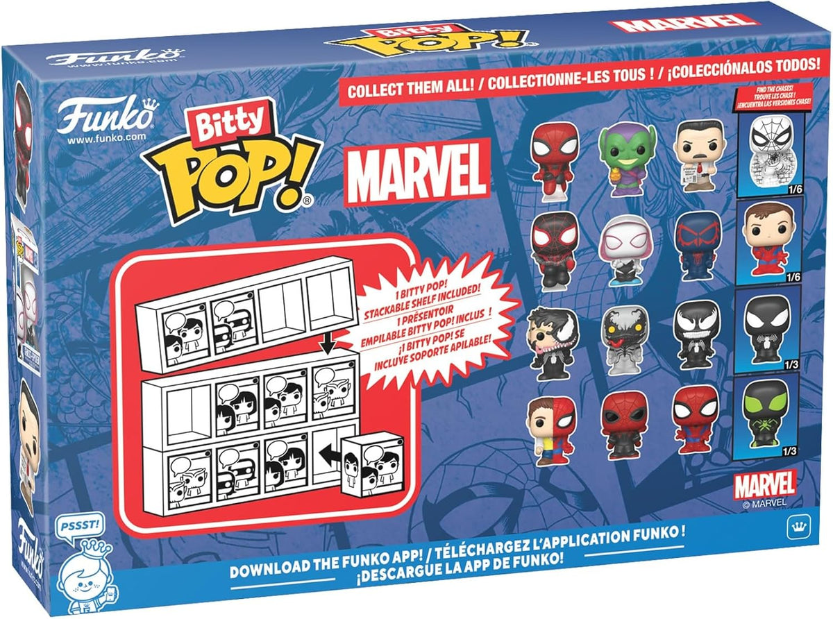 marvel: spider-man parker split 4 pack 3cm  - funko pop bitty