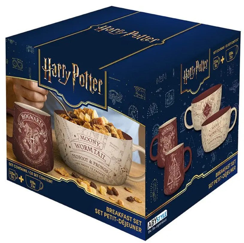 harry potter: marauder's map - breakfast set mug + bowl