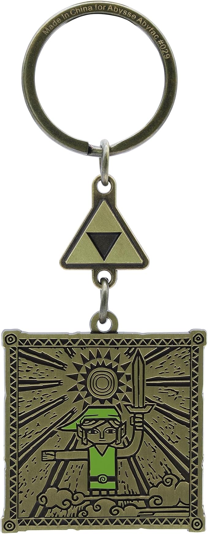 the legend of zelda - keychain - link & triforce
