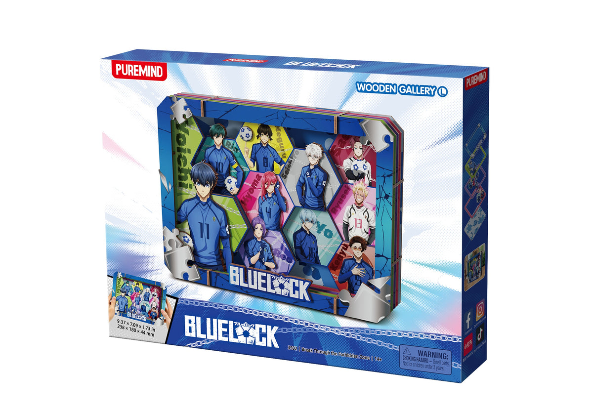 blue lock - quadretto in legno 3d