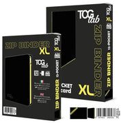12-pocket trading card binder with zipper - 624 nero - zip gialla