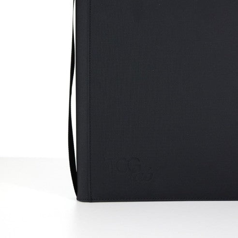 12-pocket trading card binder with zipper - 624 nero - zip gialla