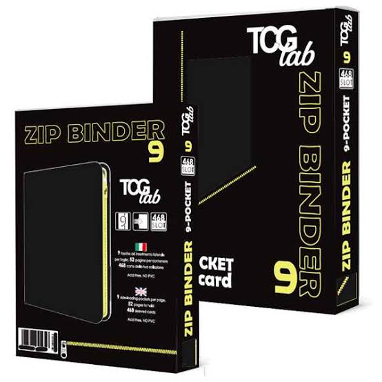 9-pocket trading card binder with zipper - 468 nero - zip gialla