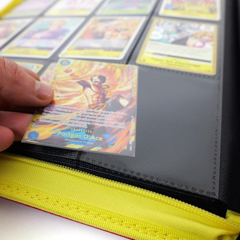 9-pocket trading card binder with zipper - 468 blu scuro - zip gialla