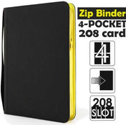 4-pocket - album 4 tasche con zip gialla - 208 slot - nero