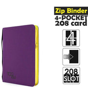 4-pocket - album 4 tasche con zip gialla - 208 slot - purple