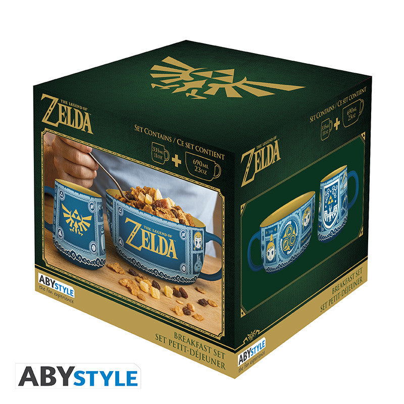 the legend of zelda  - breakfast set mug + bowl - wind waker