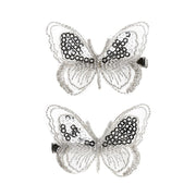 clip per capelli melanie farfalle argento