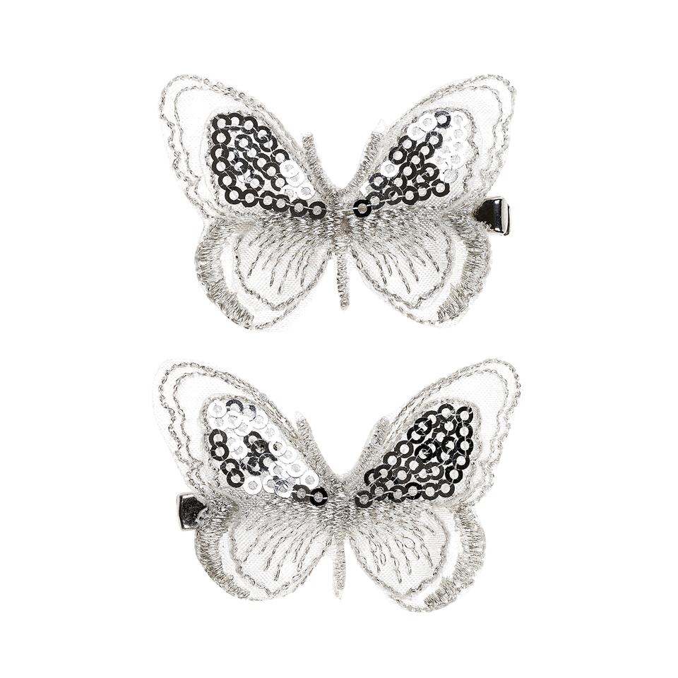clip per capelli melanie farfalle argento