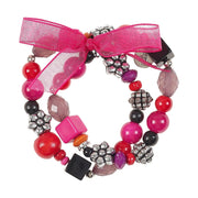 braccialetto vivienne rosso nero e antracite