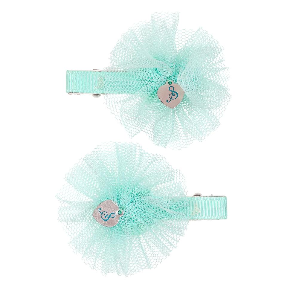 mollettine per capelli fabienne menta con fiore