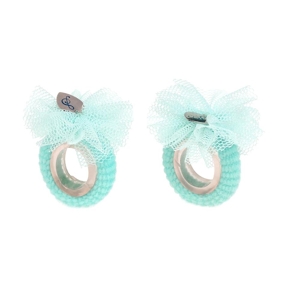 elastici per capelli fabienne menta con fiore