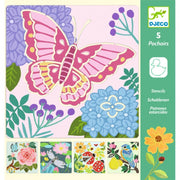 stencil - fiori e animali in giardino