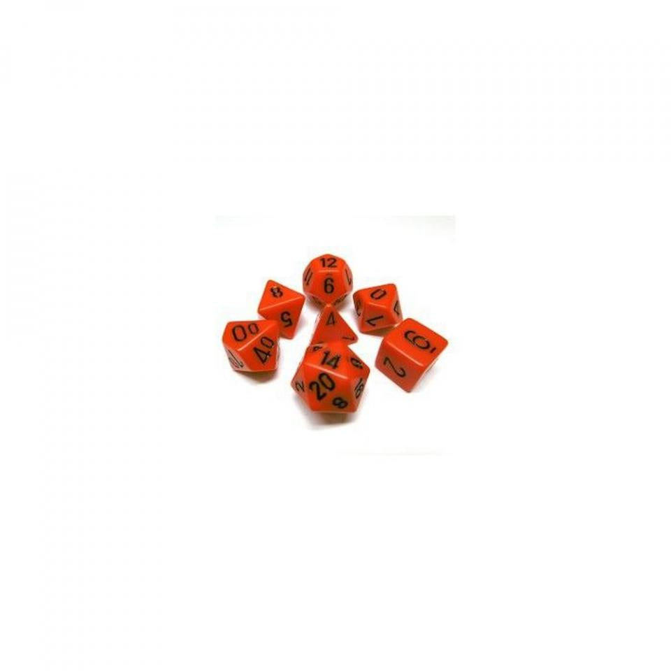 opaque arancione/nero - set di 7 dadi poliedrici