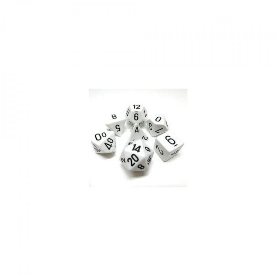 opaque bianco/nero - set di 7 dadi poliedrici