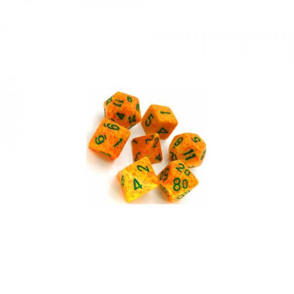 speckled lotus giallo/verde - set di 7 dadi poliedrici