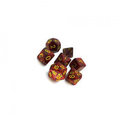 speckled mercury rosso e nero/oro - set di 7 dadi poliedrici