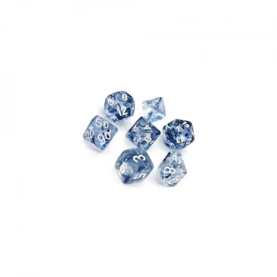 nebula nero/bianco - set di 7 dadi poliedrici