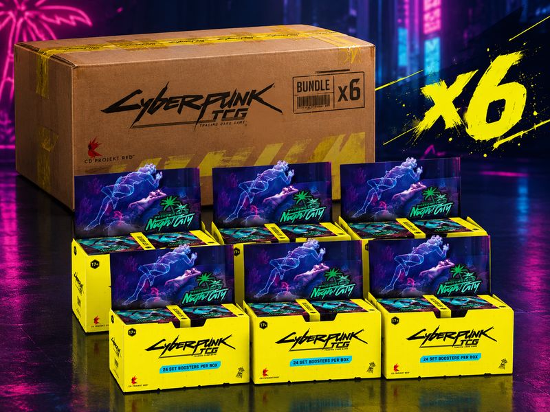 cyberpunk tcg - welcome to night city - case sigillato 6x box da 24 booster (eng)